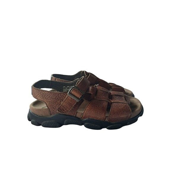 CLARKS Active Air Men’s Brown Leather Open Toe Slingback Fisherman Sandals 10M - Picture 1 of 9